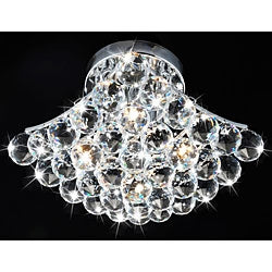Indoor 4-Light Chrome And Crystal Flushmount Chandelier